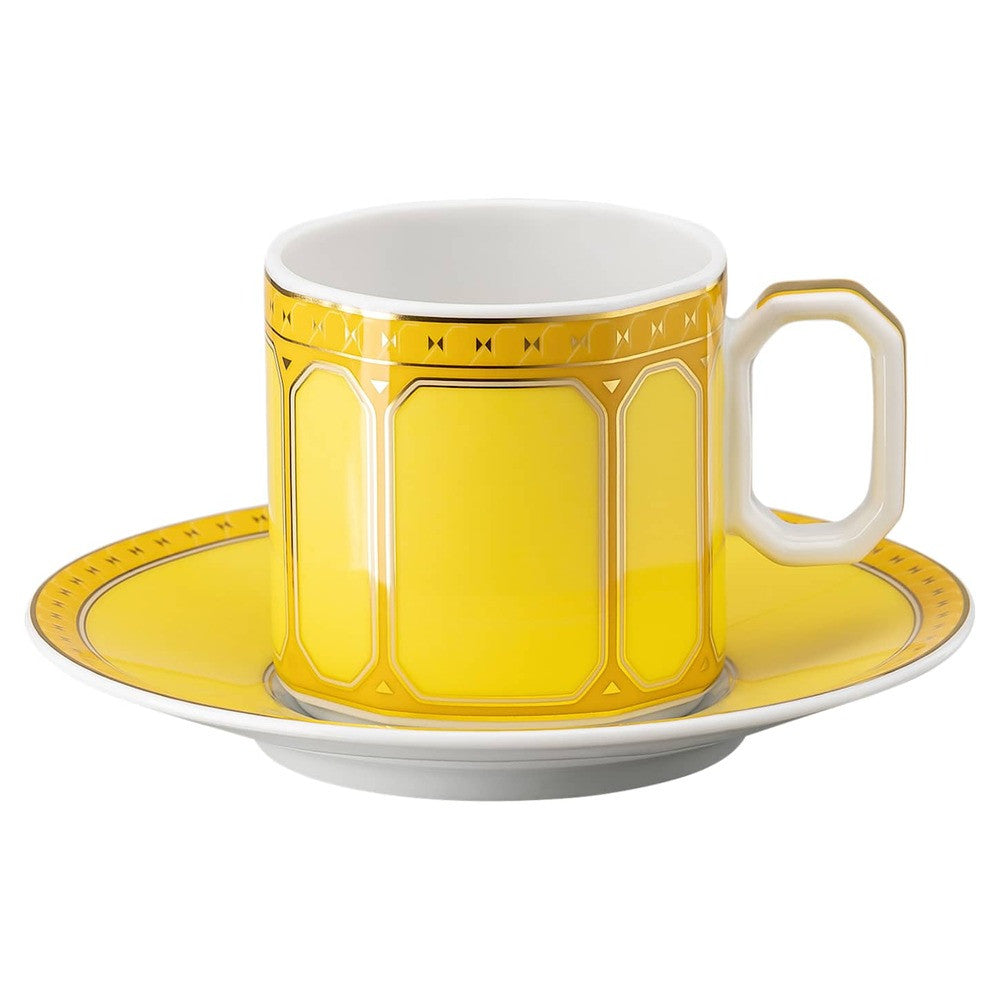8 cl - Swarovski x Rosenthal Signum Tazzina Espresso Con Piattino In Porcellana