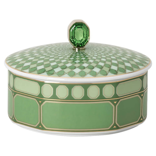 16 x 16 cm - Swarovski x Rosenthal Signum Scatola Rotonda In Porcellana