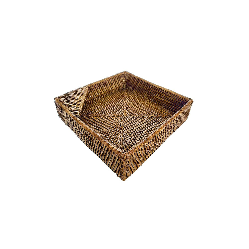 23.0x23.0 cm - Sambonet Radici Porta Tovaglioli Quadrato In Rattan