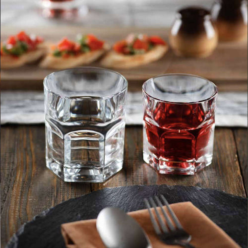 32.7 cl - RCR Cristalleria Italiana Hosteria Bicchiere Whisky DOF In Vetro Cristallino Luxion Set 6 Pz