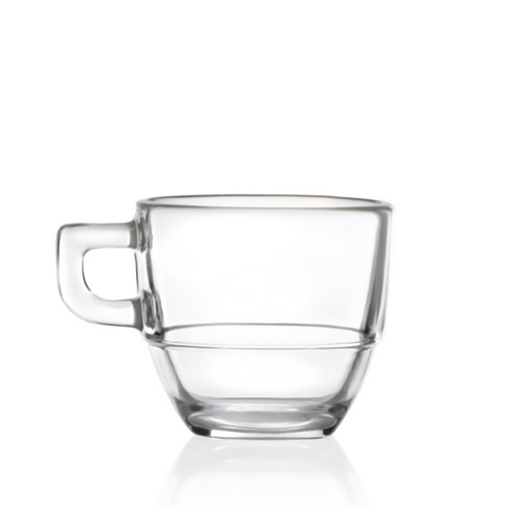8 cl - RCR Cristalleria Italiana Caffè Tazzina Caffè In Vetro Cristallino Luxion Set 6 Pz