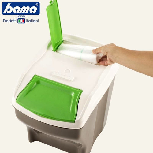 27 Lt Bama Poker Plus Pattumiera Raccolta Differenziata Rettangolare In Plastica Set 4 Pz