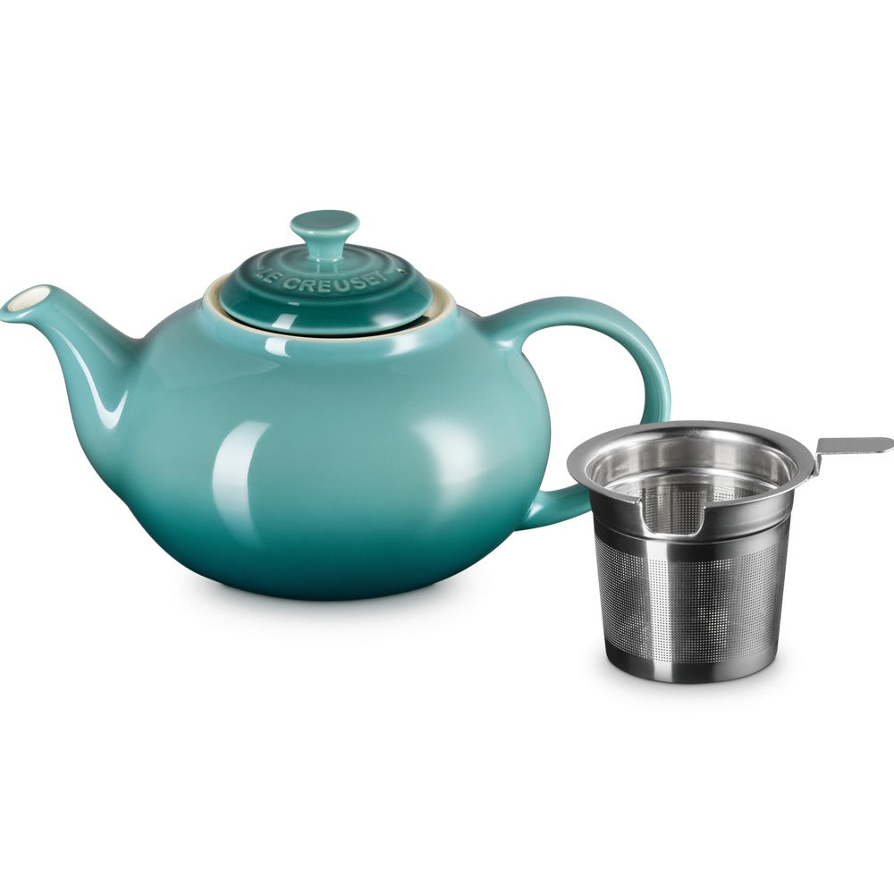 1.3 L - Le Creuset Classic Teiera In Gres Vetrificato Con Infusore Metallico