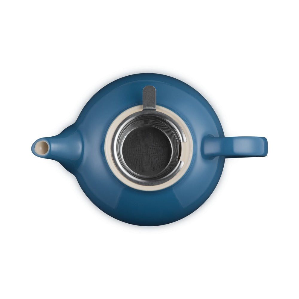 1.3 L - Le Creuset Classic Teiera In Gres Vetrificato Con Infusore Metallico