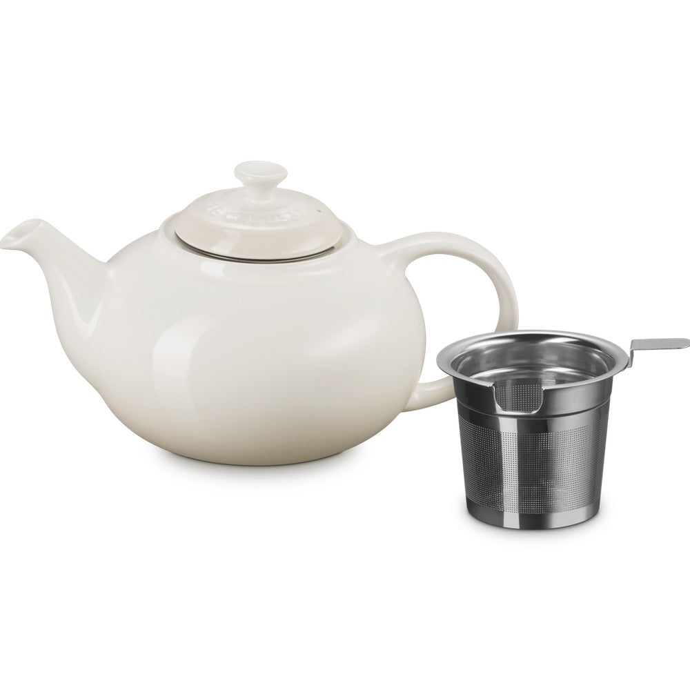 1.3 L - Le Creuset Classic Teiera In Gres Vetrificato Con Infusore Metallico