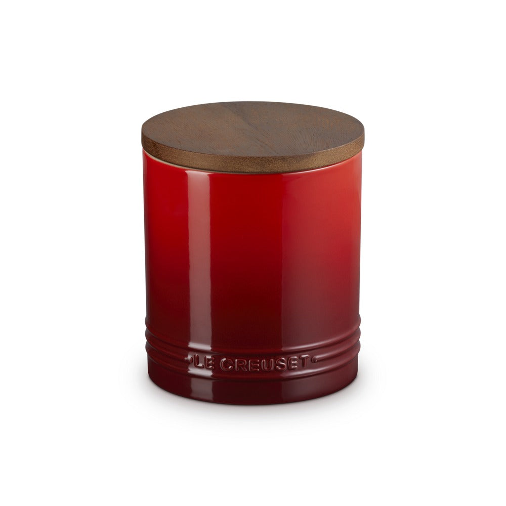 1.1 L - Le Creuset Evolution Barattolo In Gres Vetrificato Con Coperchio In Legno