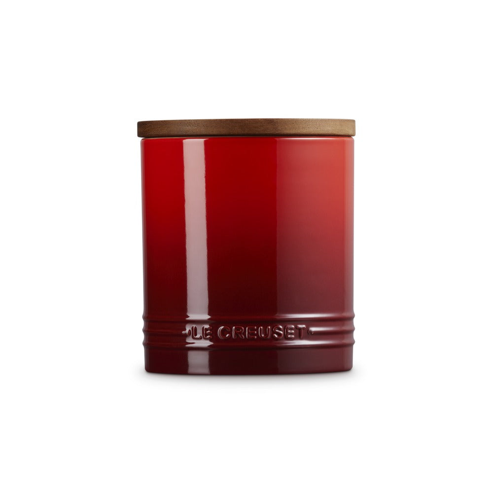 1.1 L - Le Creuset Evolution Barattolo In Gres Vetrificato Con Coperchio In Legno