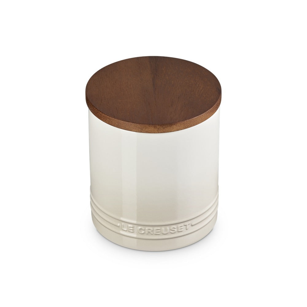 1.1 L - Le Creuset Evolution Barattolo In Gres Vetrificato Con Coperchio In Legno