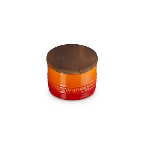 20 cl - Le Creuset Evolution Barattolo In Gres Vetrificato Con Coperchio In Legno