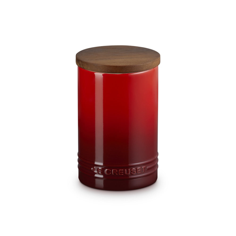 77 cl - Le Creuset Evolution Barattolo In Gres Vetrificato Con Coperchio In Legno