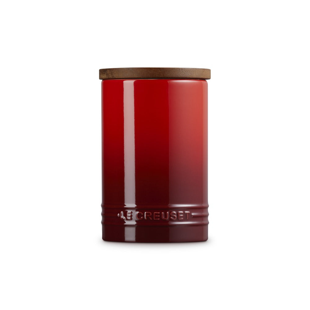 77 cl - Le Creuset Evolution Barattolo In Gres Vetrificato Con Coperchio In Legno