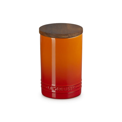 77 cl - Le Creuset Evolution Barattolo In Gres Vetrificato Con Coperchio In Legno