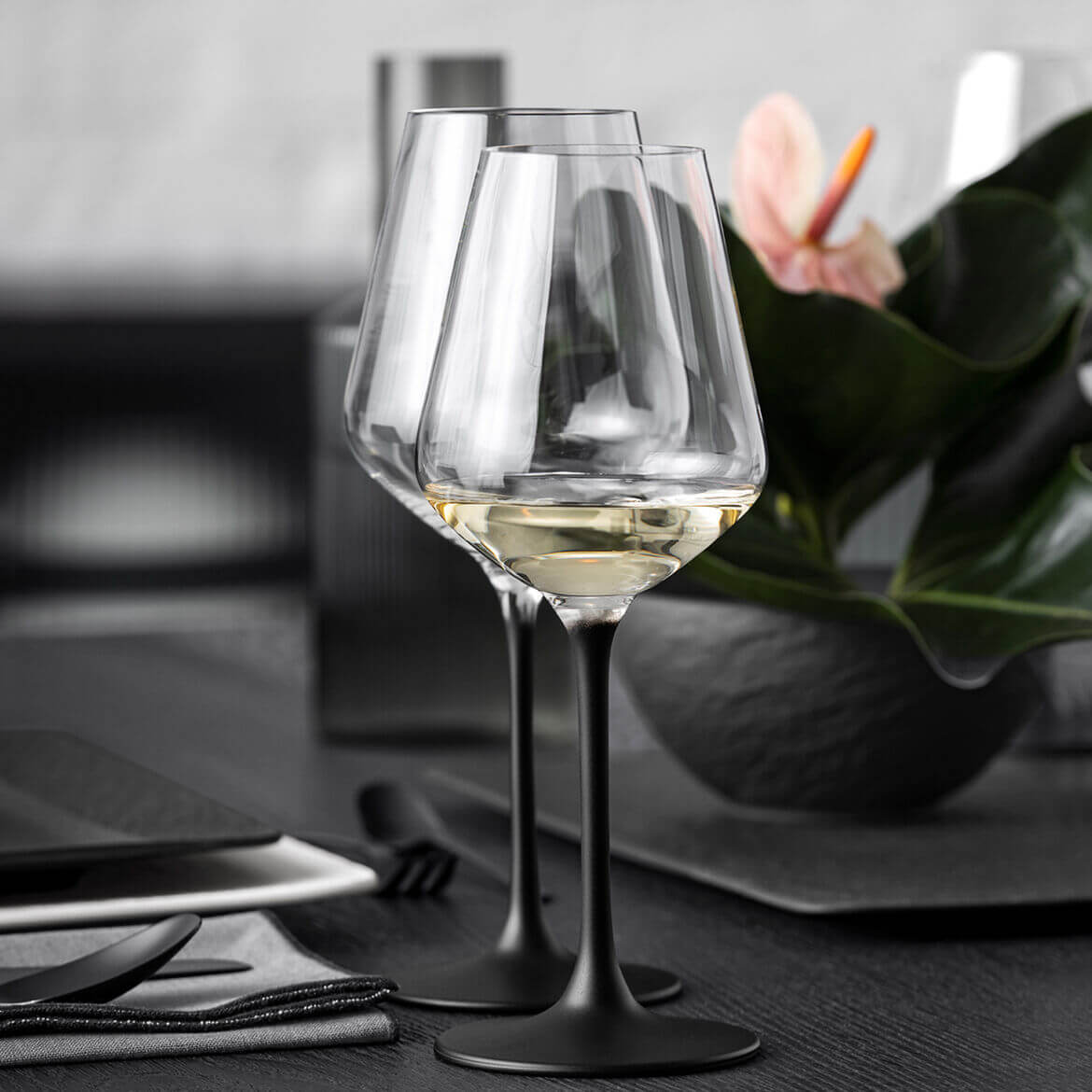 38 Cl Villeroy And Boch Manufacture Rock Calice Vino Bianco In Vetro Set 4 Pezzi