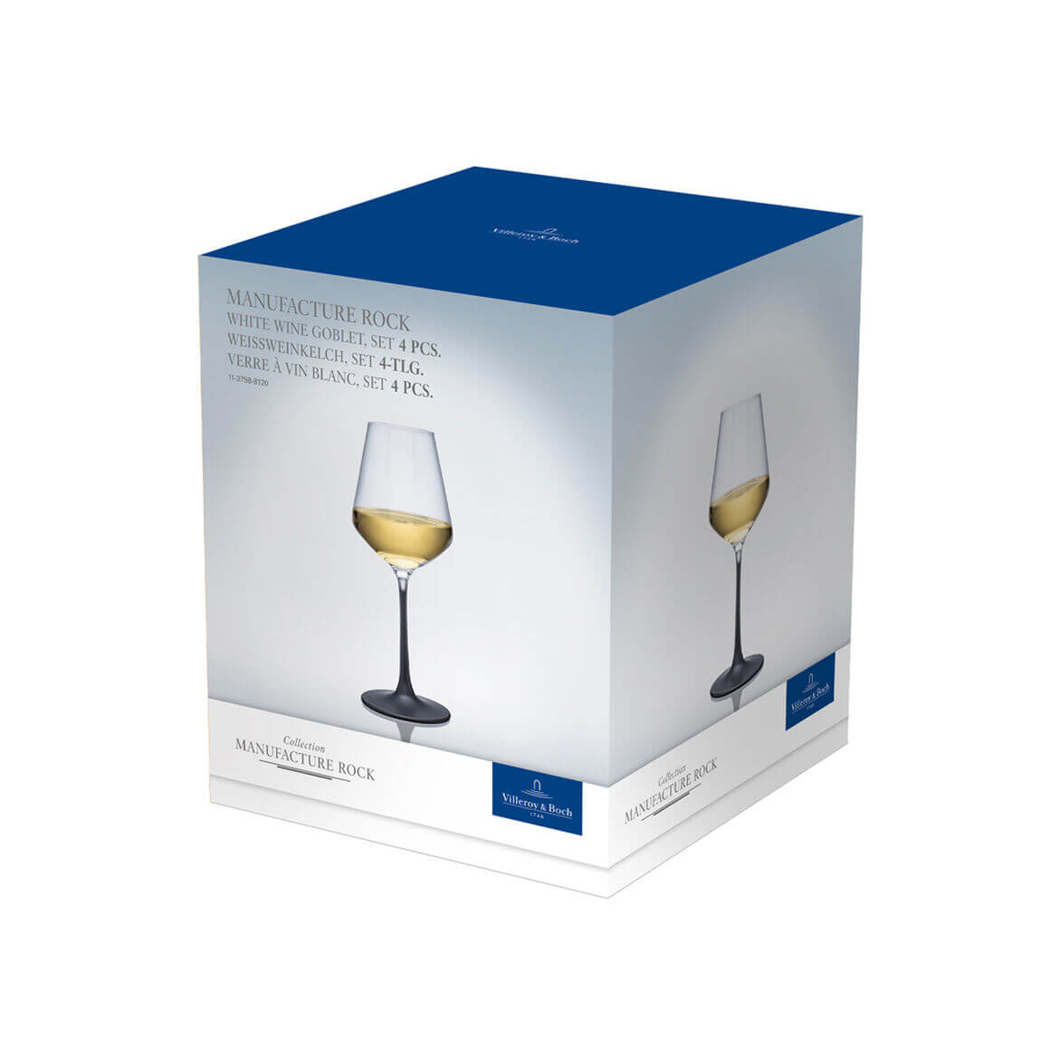 38 Cl Villeroy And Boch Manufacture Rock Calice Vino Bianco In Vetro Set 4 Pezzi