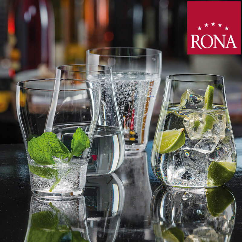 43 Cl Rona Umana Bicchiere Acqua Frizzante In Vetro Set 6 Pezzi