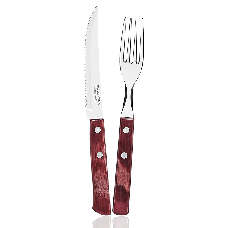 Tramontina Churrasco Servizio Posate In Acciaio Inox Poliwood Set 12 Pz