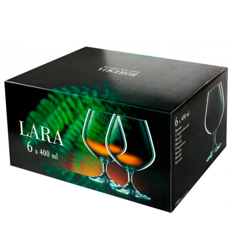 60 Cl Crystalex Bohemia Lara Calice Snifter In Vetro Set 6 Pezzi
