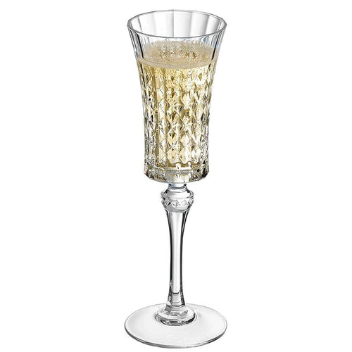 15 Cl Cristal D Arques Lady Diamond Calice Flute In Vetro Set 6 Pezzi