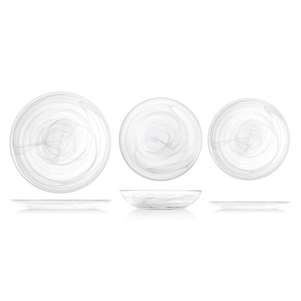 21 cm - H&H Alabastro Piatto Frutta In Vetro - Set 6 Pz
