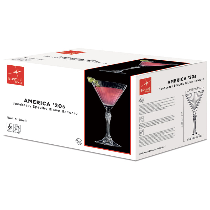 16 5 Cl Bormioli Rocco America 20S Bicchiere Martini In Vetro Set 6 Pezzi