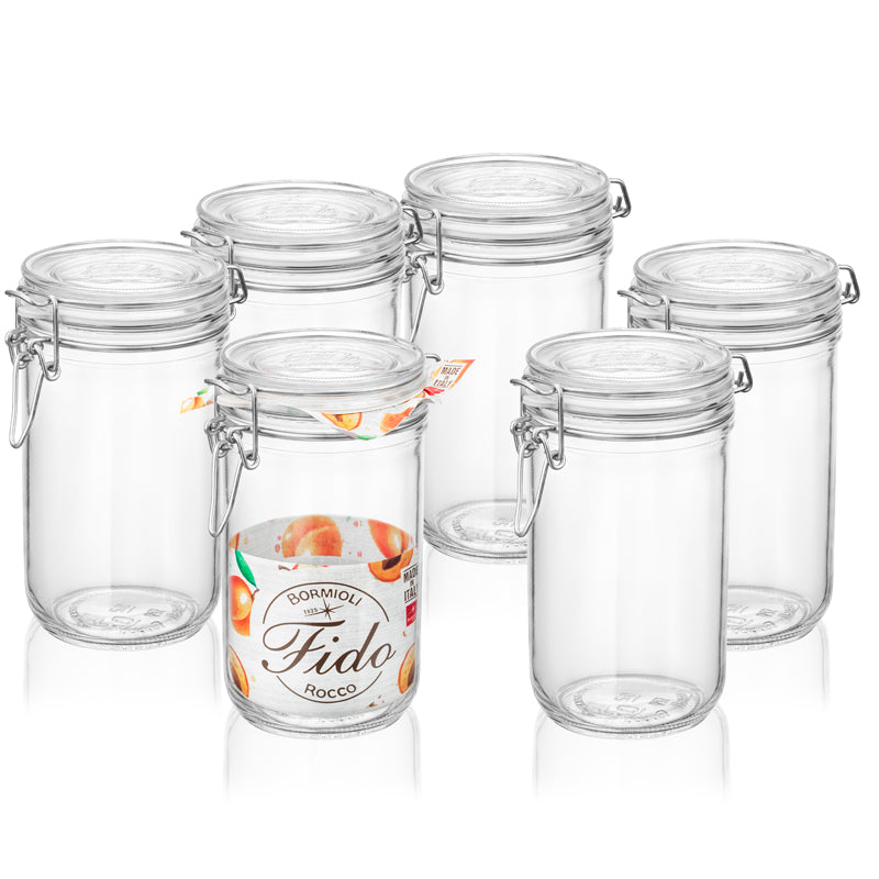 75 Cl Bormioli Rocco Fido Vasetto Ermetico Cilindrico In Vetro Set 6 Pz