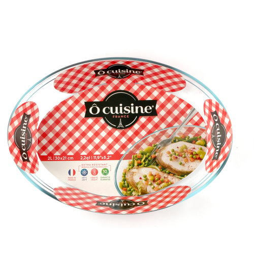 30X21 Cm Arcusine Teglia Ovale In Vetro Borosilicato