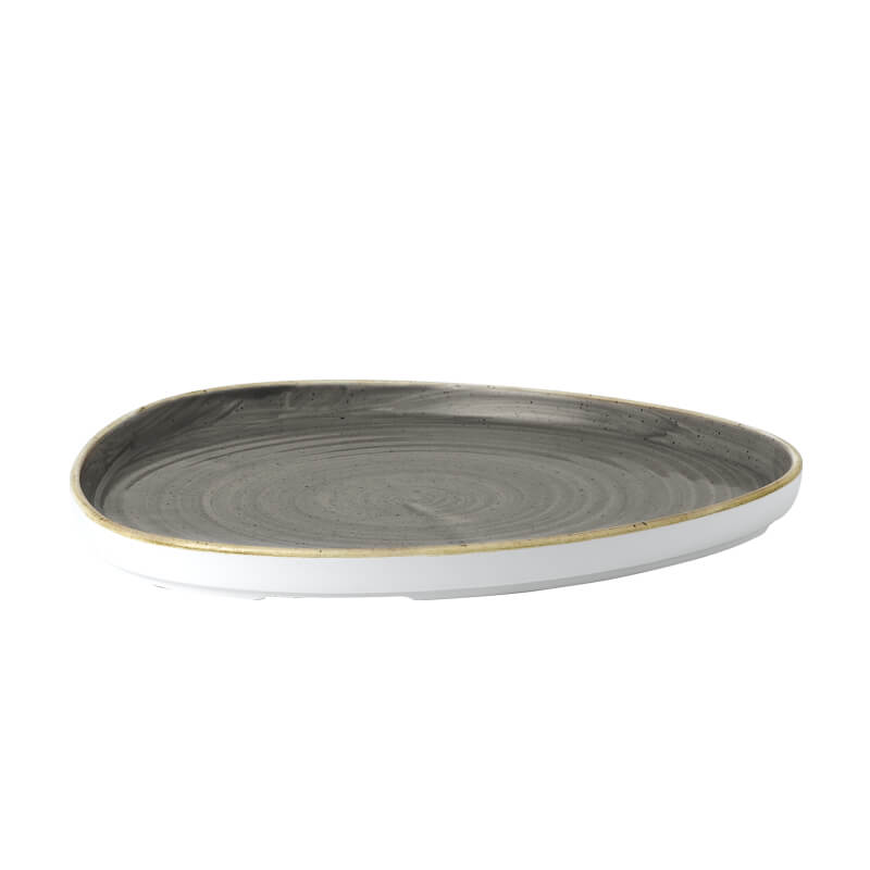 20 Cm Churchill Stonecast Piatto Piano Triangolare In Porcellana Vetrificata