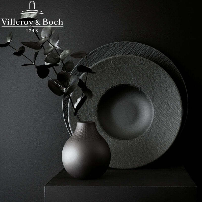 28 Cm Villeroy And Boch Manufacture Rock Piatto Pasta In Porcellana Set 6 Pz