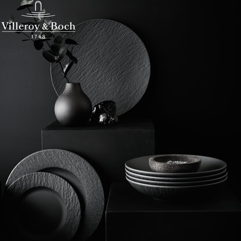 32 Cm Villeroy And Boch Manufacture Rock Piatto Pizza In Porcellana Set 6 Pz