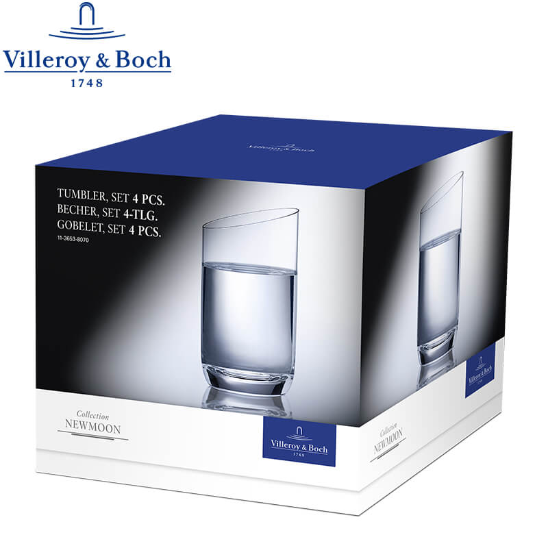 22 5 Cl Villeroy And Boch Newmoon Bicchiere Acqua In Vetro Set 4 Pezzi