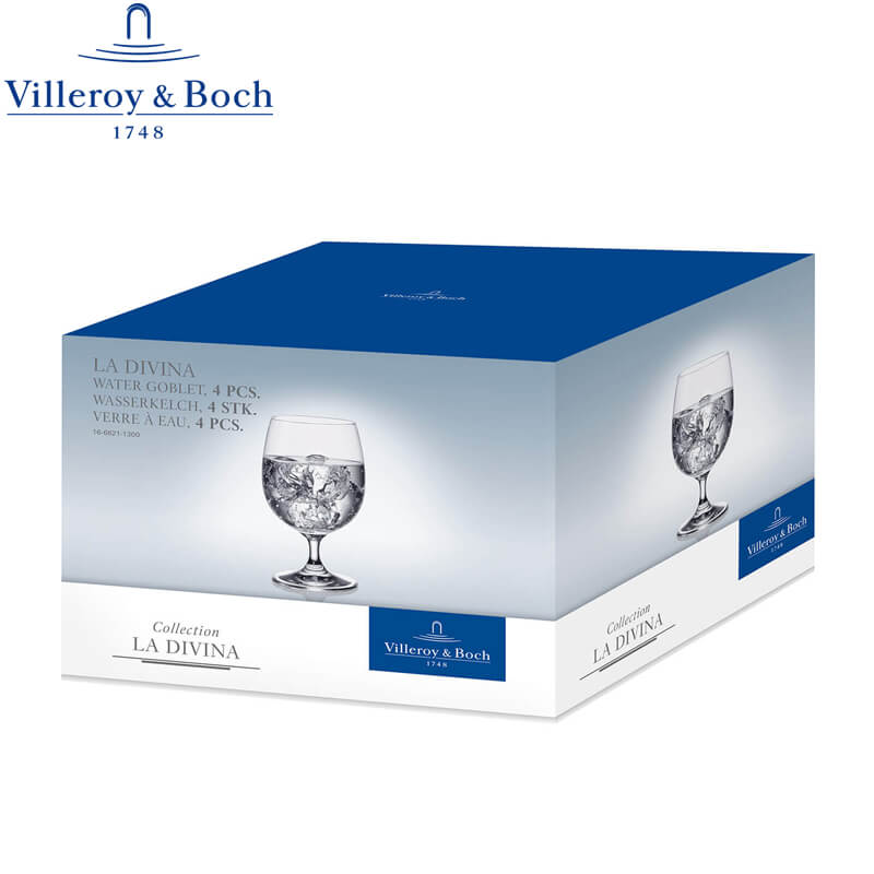 33 Cl Villeroy And Boch La Divina Calice Acqua In Vetro Set 4 Pezzi