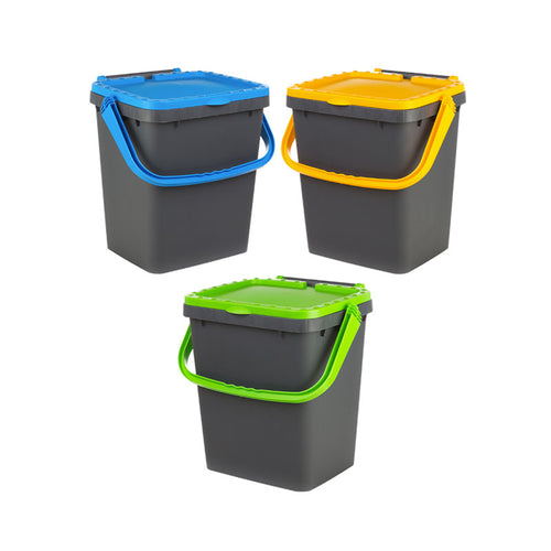 Ecoplast Ecoplus Pattumiera Rettangolare In Plastica Set 3 Pz