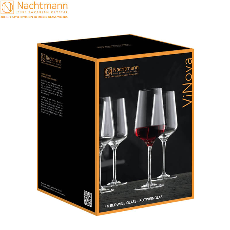 55 Cl Nachtmann Vinova Calice Vino Rosso In Vetro Set 4 Pezzi