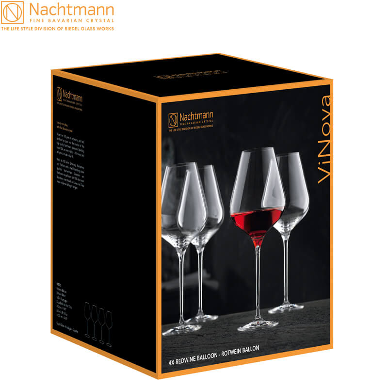 84 Cl Nachtmann Vinova Calice Vino Rosso In Vetro Set 4 Pezzi