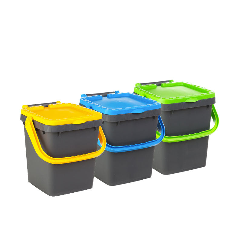Ecoplast Ecoplus Pattumiera Rettangolare In Plastica Set 3 Pz