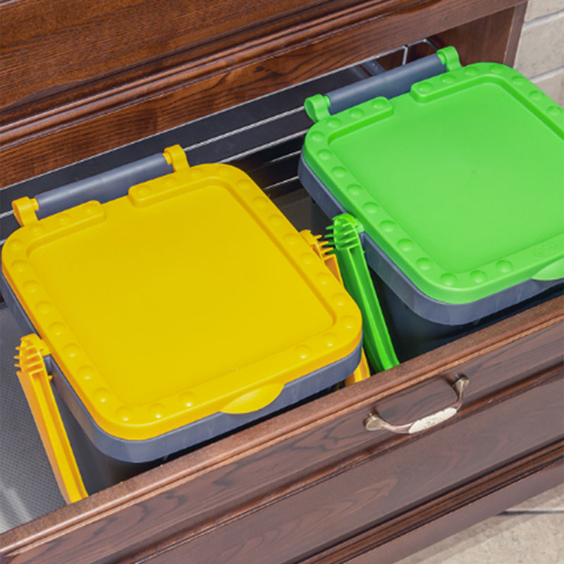 Ecoplast Ecoplus Pattumiera Rettangolare In Plastica Set 3 Pz