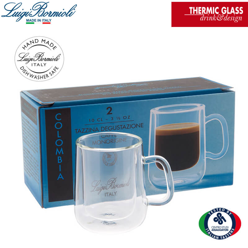 10 Cl Bormioli Luigi Thermic Glass Tazzina Caffe Doppia Parete In Vetro Borosilicato Set 2 Pezzi