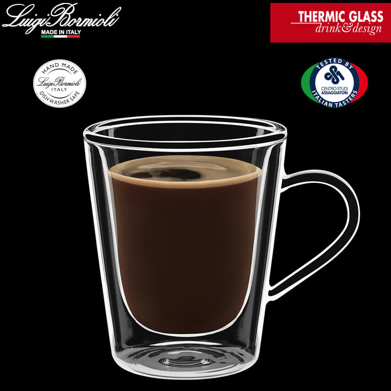 22 Cl Bormioli Luigi Thermic Glass Tazzina Caffe In Vetro Borosilicato Set 2 Pezzi