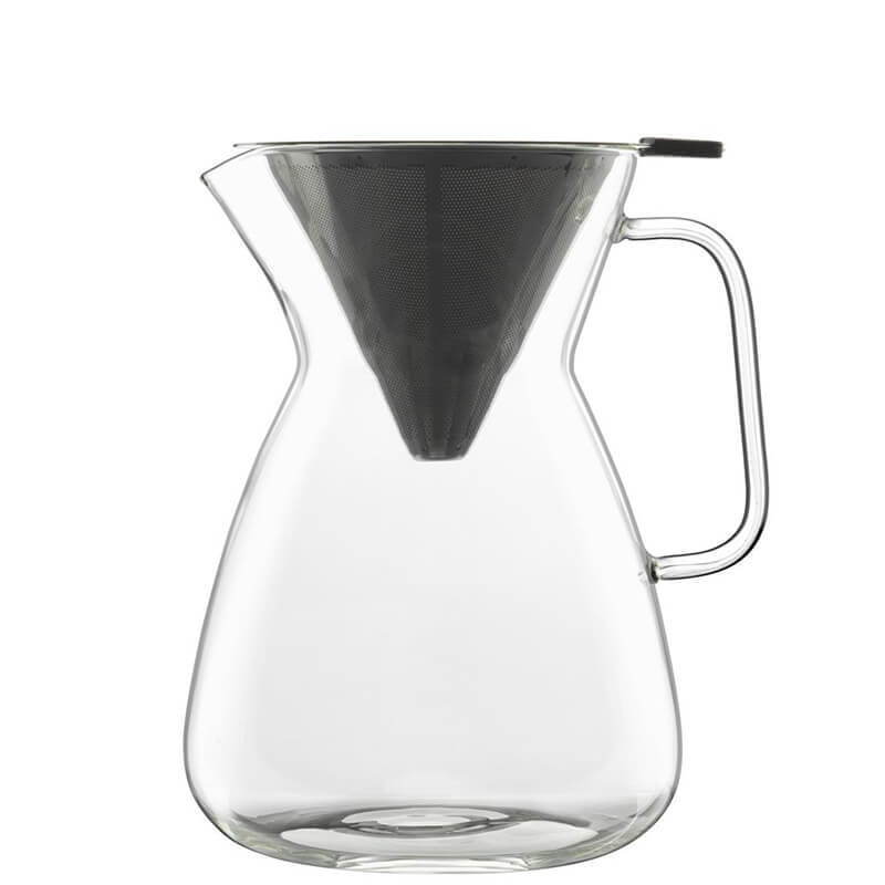 1 Litro Bormioli Luigi Thermic Glass Caffettiera Con Filtro In Vetro Borosilicato