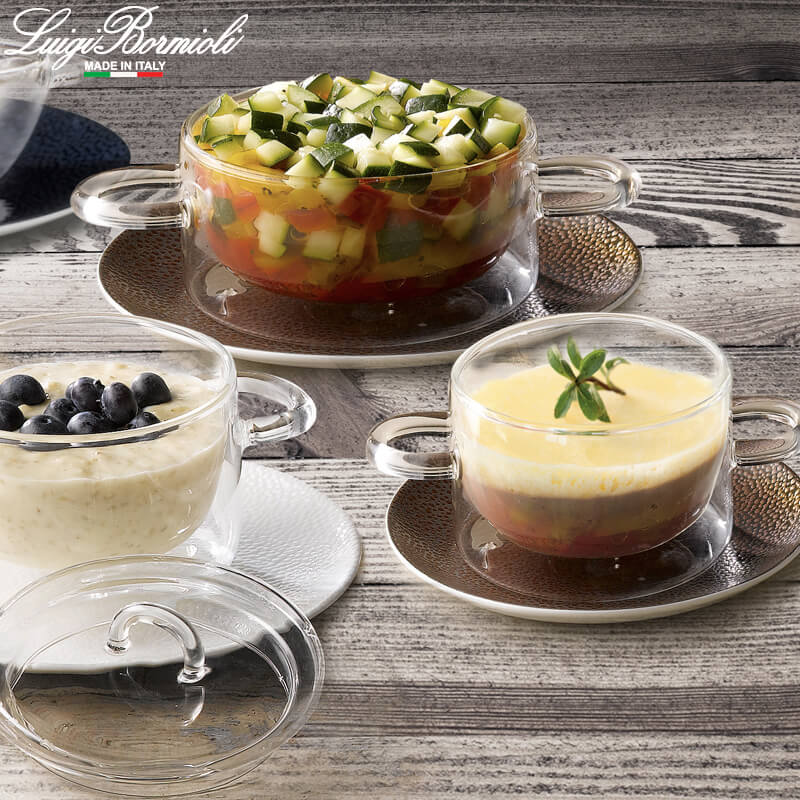 27 Cl Bormioli Luigi Thermic Glass Set Contenitore Ermetico Rotondo In Vetro Termico Set 2 Pz