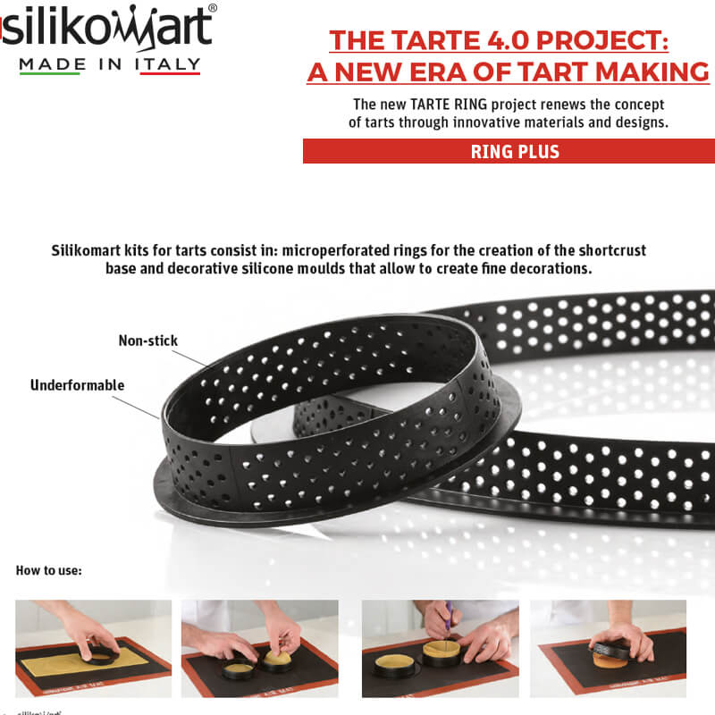 19 Cm Silikomart Tarte Ring Stampo Anello Microforato Antiaderente In Silicone