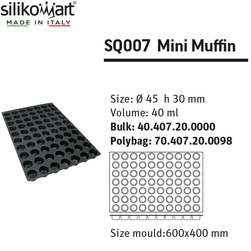 4 5 Cm Silikomart Sq007 Stampo Mini Muffin In Silicone