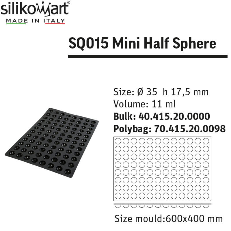 96 Forme Silikomart Sq015 Stampo Semisfera In Silicone