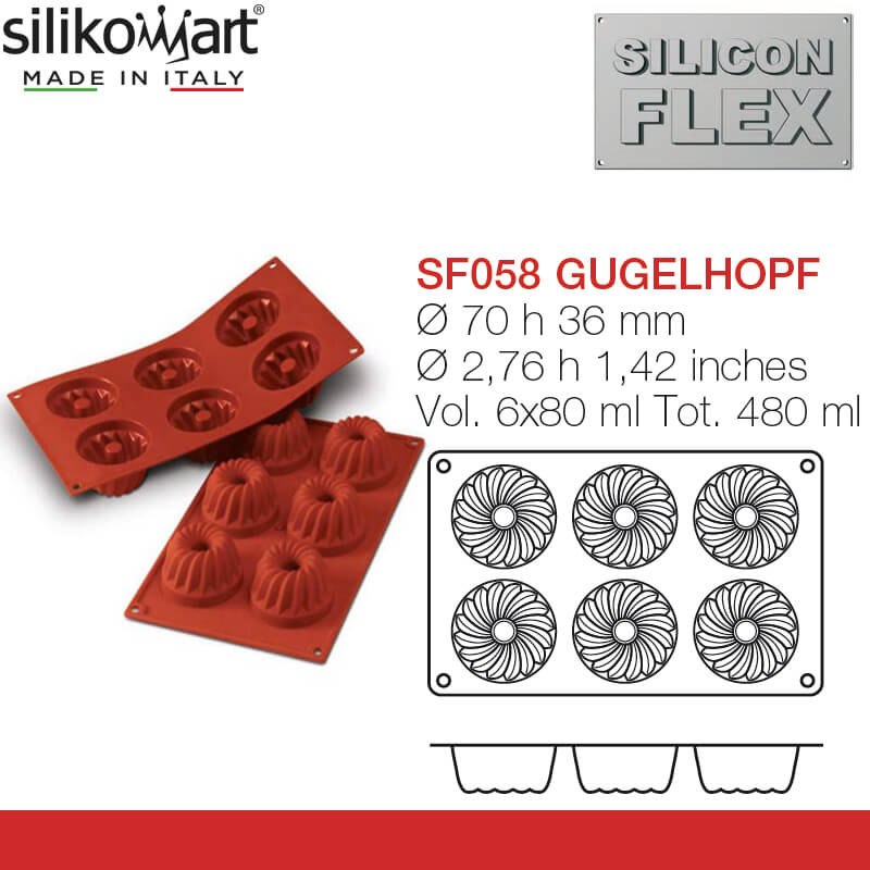 6 Forme Silikomart Classic Stampo Gugelhopf In Silicone