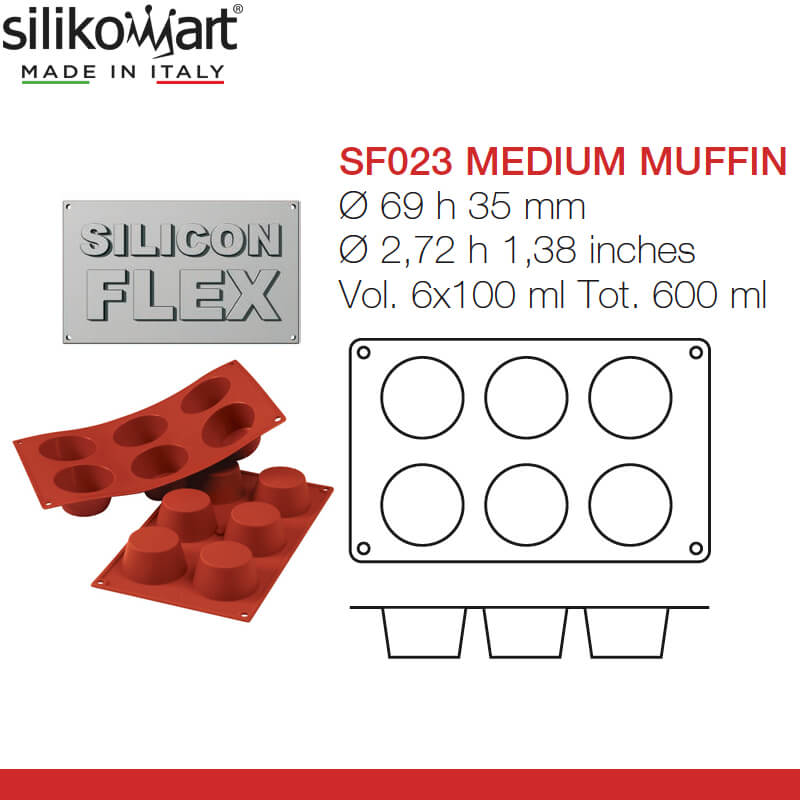 6 Forme Silikomart Classic Stampo Muffin In Silicone