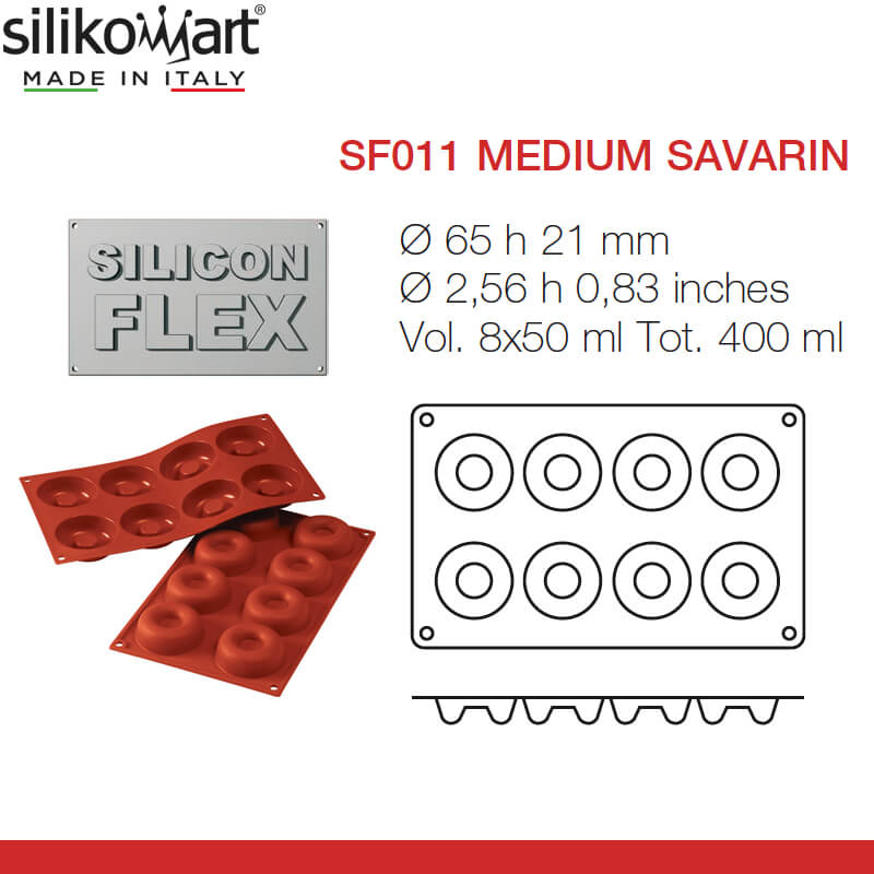 8 Forme Silikomart Classic Stampo Savarin In Silicone