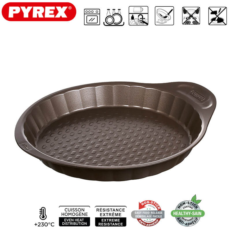 Pyrex Asimetria Stampo Crostata Rotonda Antiaderente
