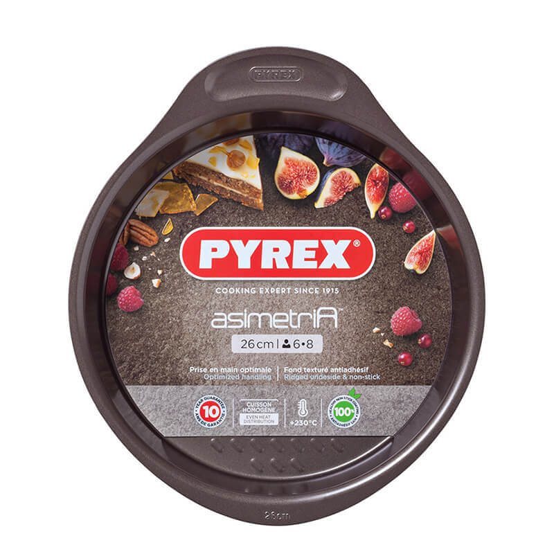 26 Cm Pyrex Asimetria Tortiera Rotonda Antiaderente