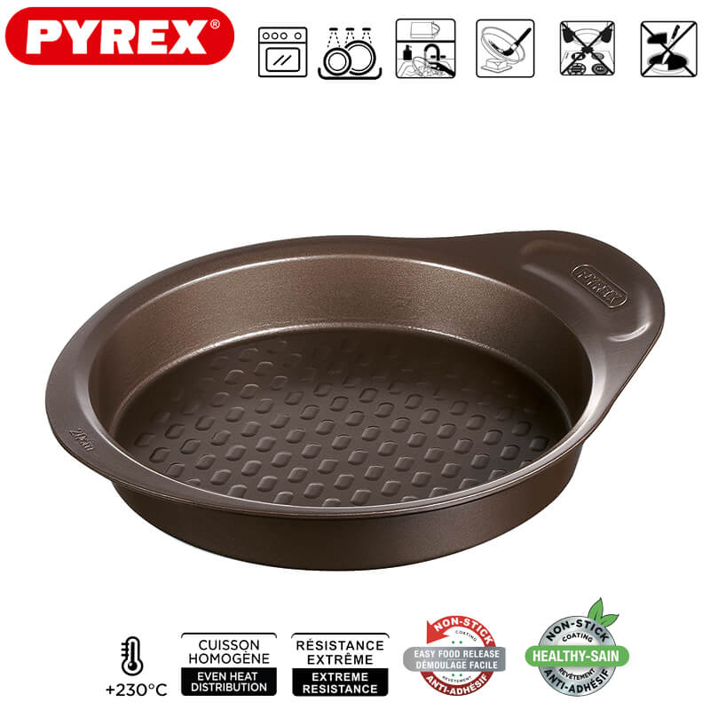 26 Cm Pyrex Asimetria Tortiera Rotonda Antiaderente