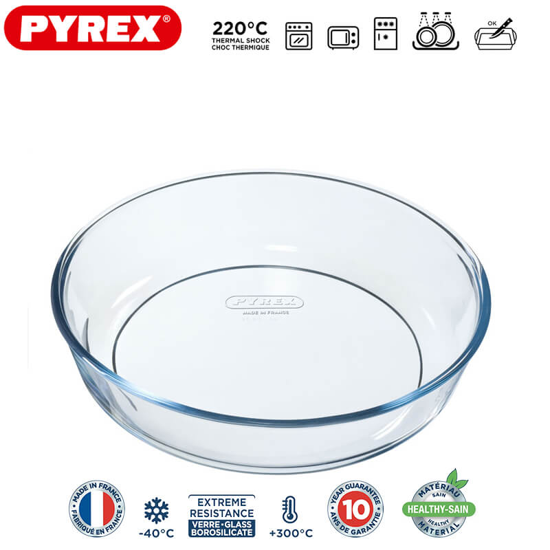 26 Cm Pyrex Bake And Enjoy Tortiera Rotondo In Vetro Borosilicato